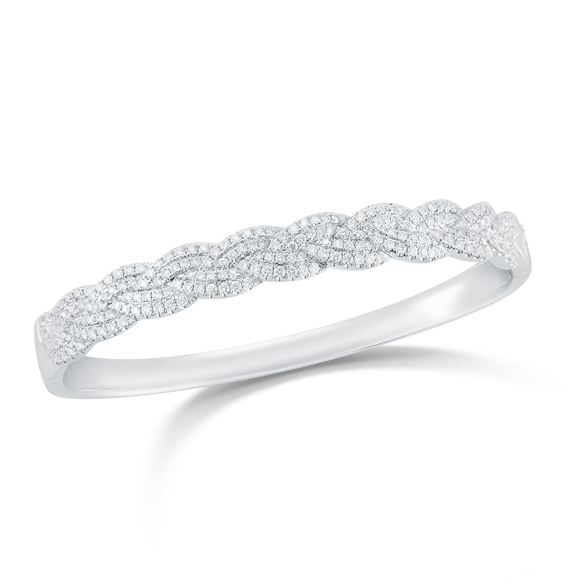 Diamond Braided Bangle Bracelet