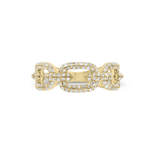 Diamond Wide Link Chain Ring