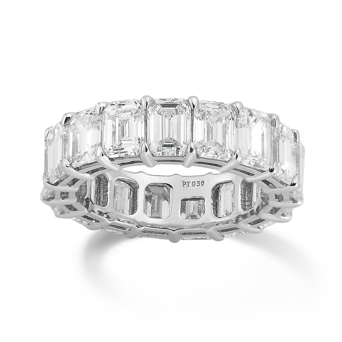 Platinum Emerald Cut Diamond Eternity Band