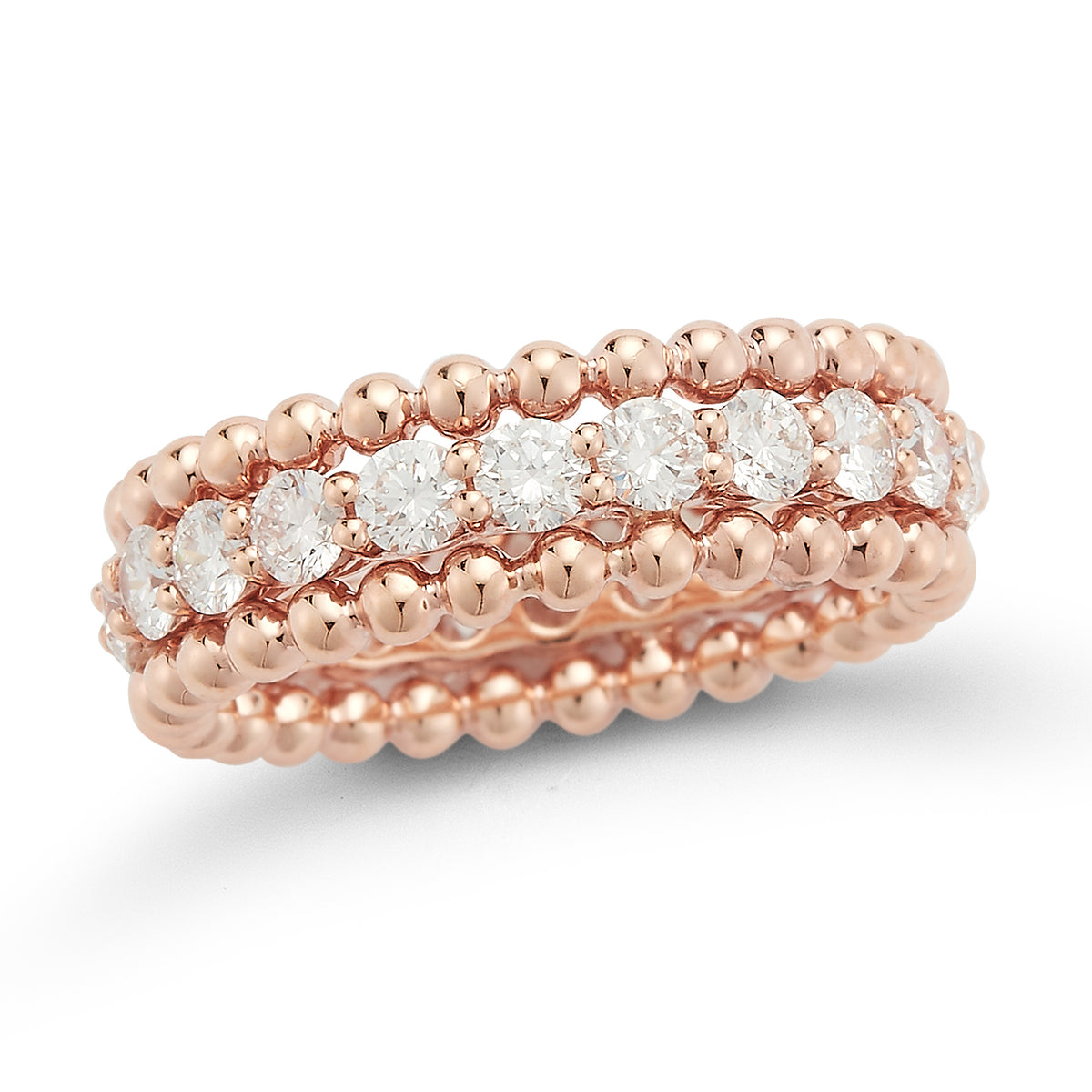 Diamond & Beaded Gold Eternity Ring