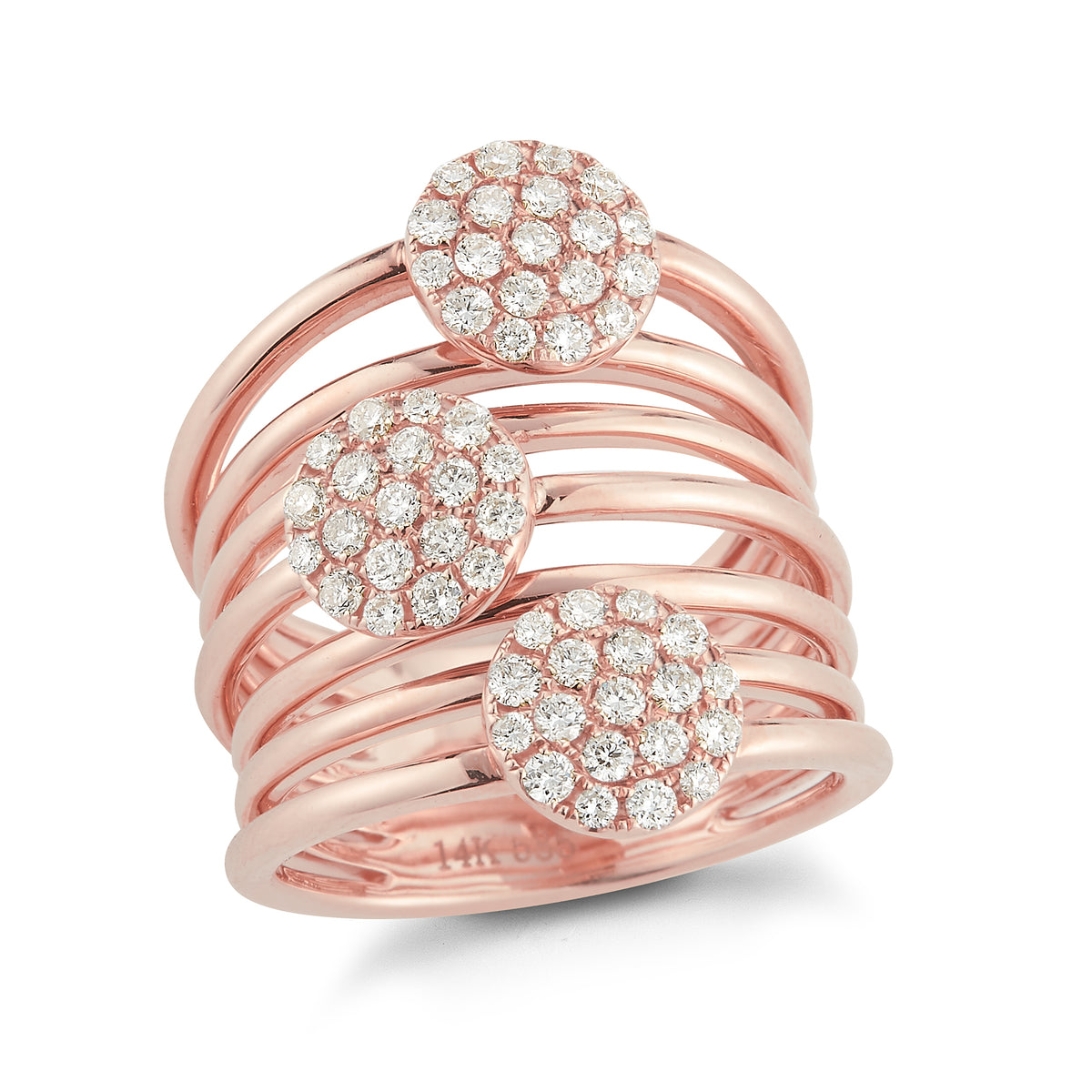 Multi Row Diamond Cluster Ring