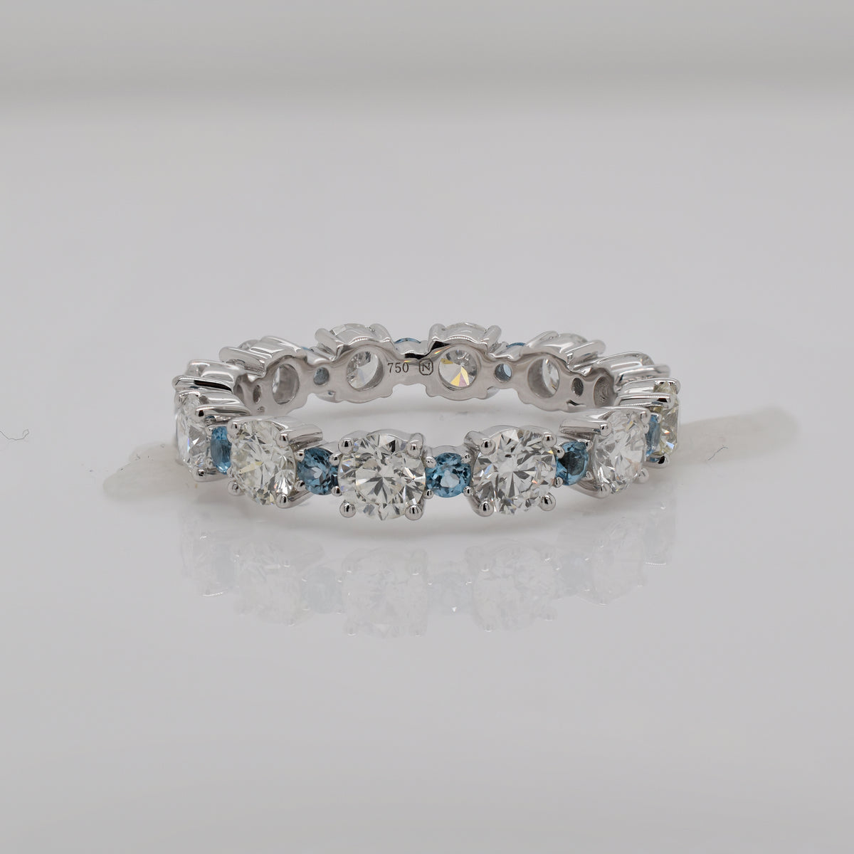 Classic Eternity Ring with Blue Aquamarine