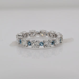 Classic Eternity Ring with Blue Aquamarine