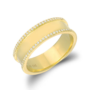 Diamond Outlined Gold Ring