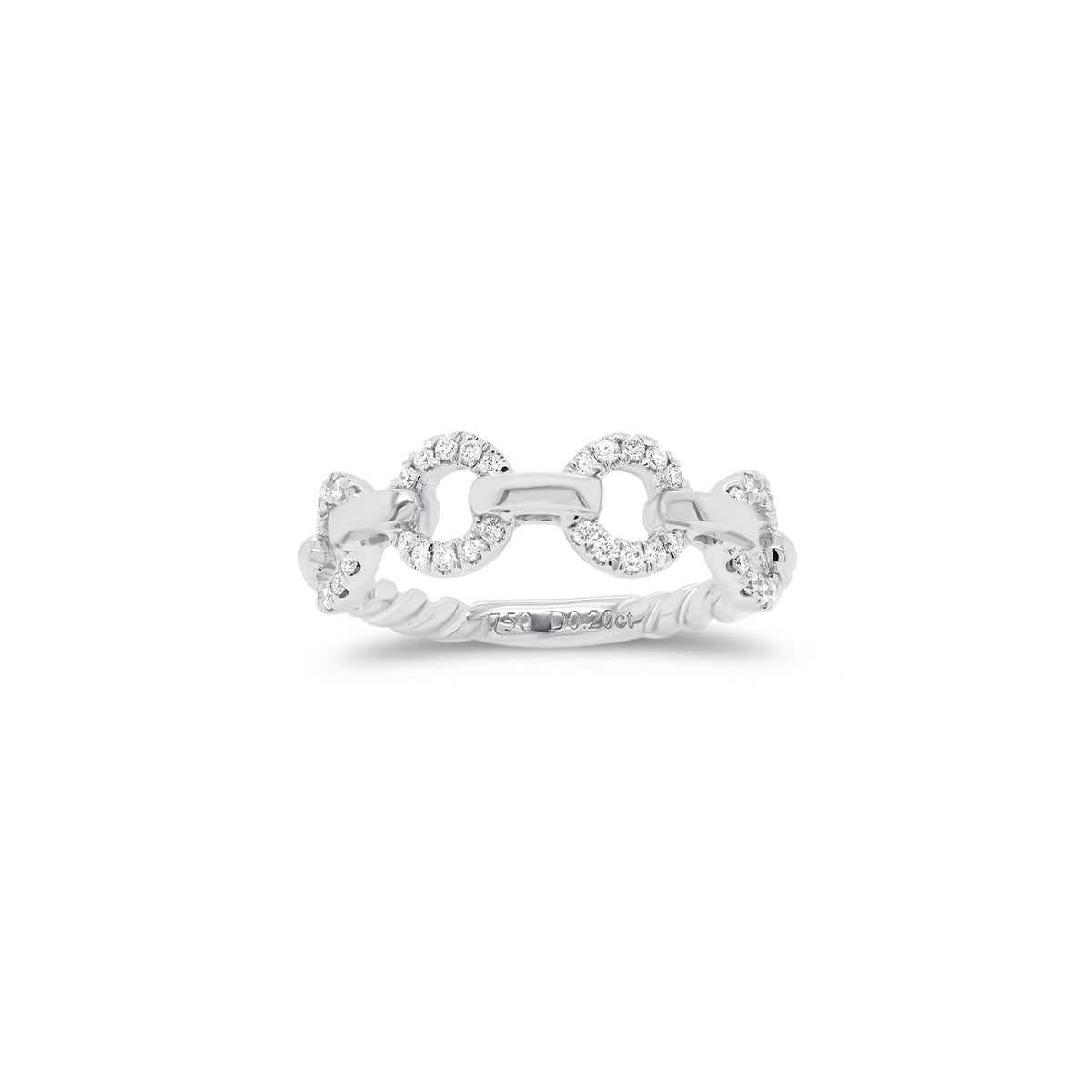 Diamond Circle Link Stackable Ring