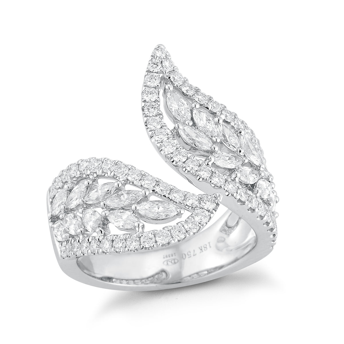 Leaf-Shaped Diamond Ring
