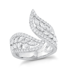 Leaf-Shaped Diamond Ring