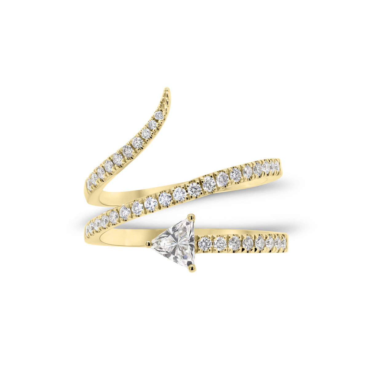 Trillion-Cut Diamond Wrap Ring