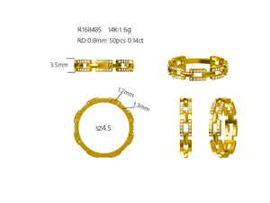 Diamond Chain Link Stackable Ring