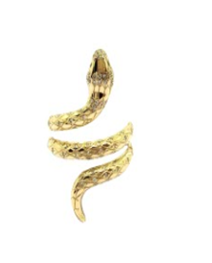 Diamond & Emerald Serpent Ring