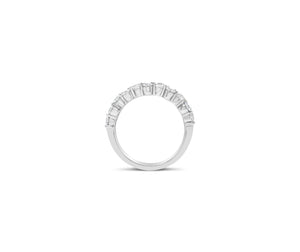 Prong-Set Diamond Staggered Wedding Band