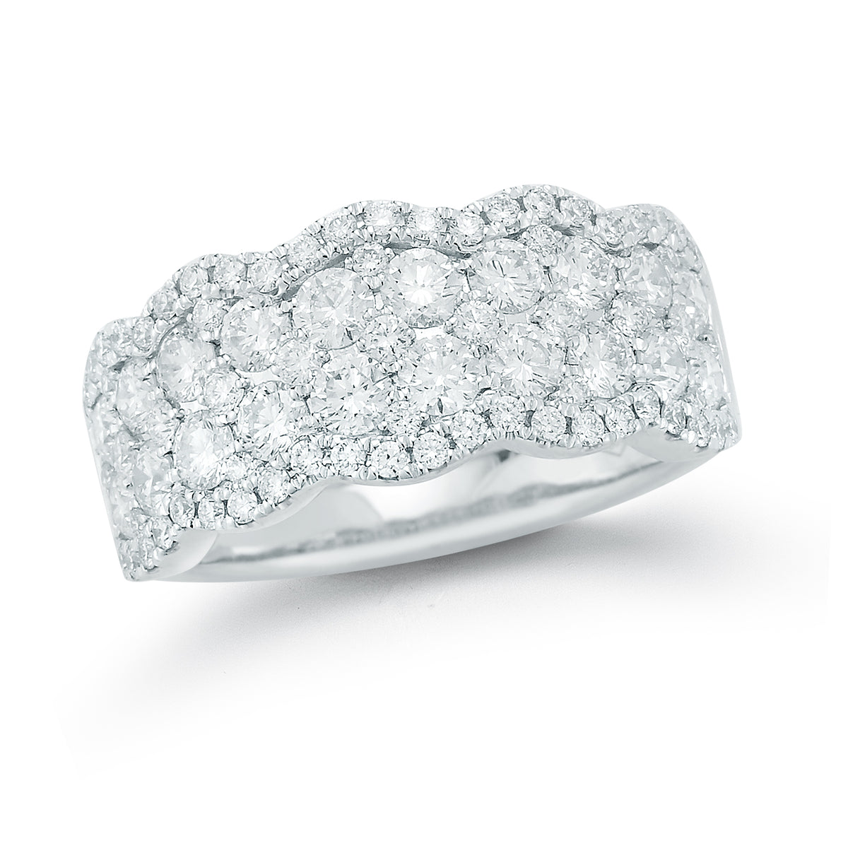 Diamond Cluster Wave Ring