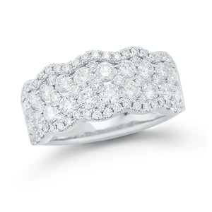 Diamond Cluster Wave Ring
