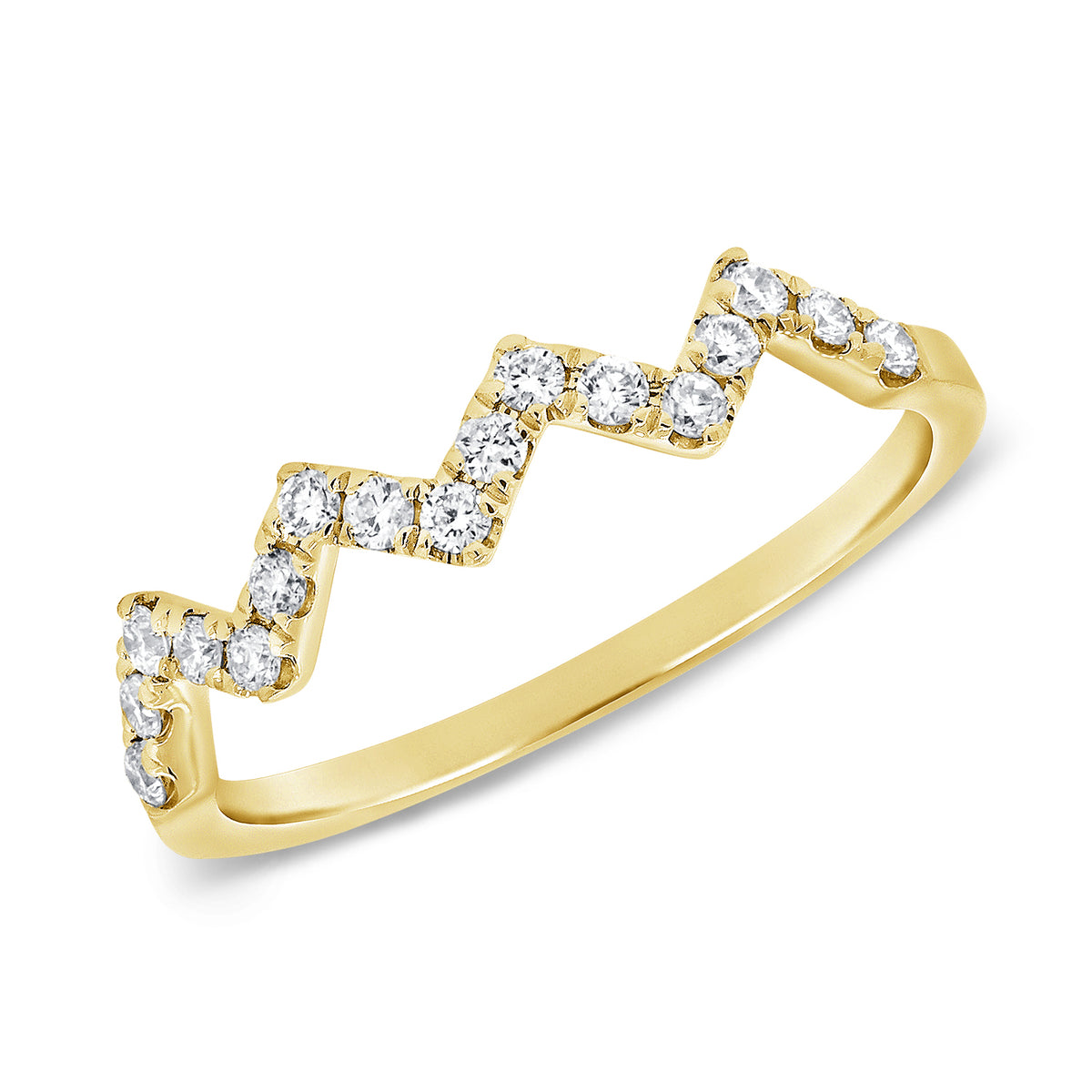 Diamond Zig-Zag Pinky Ring