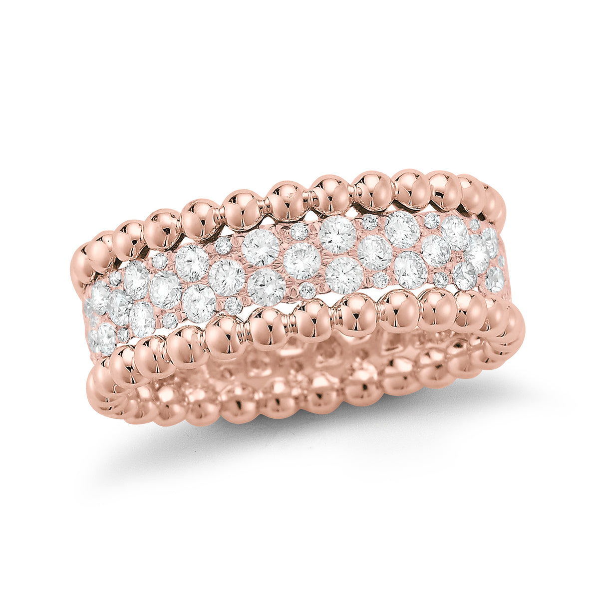 Two-tone Beaded Diamond Ring