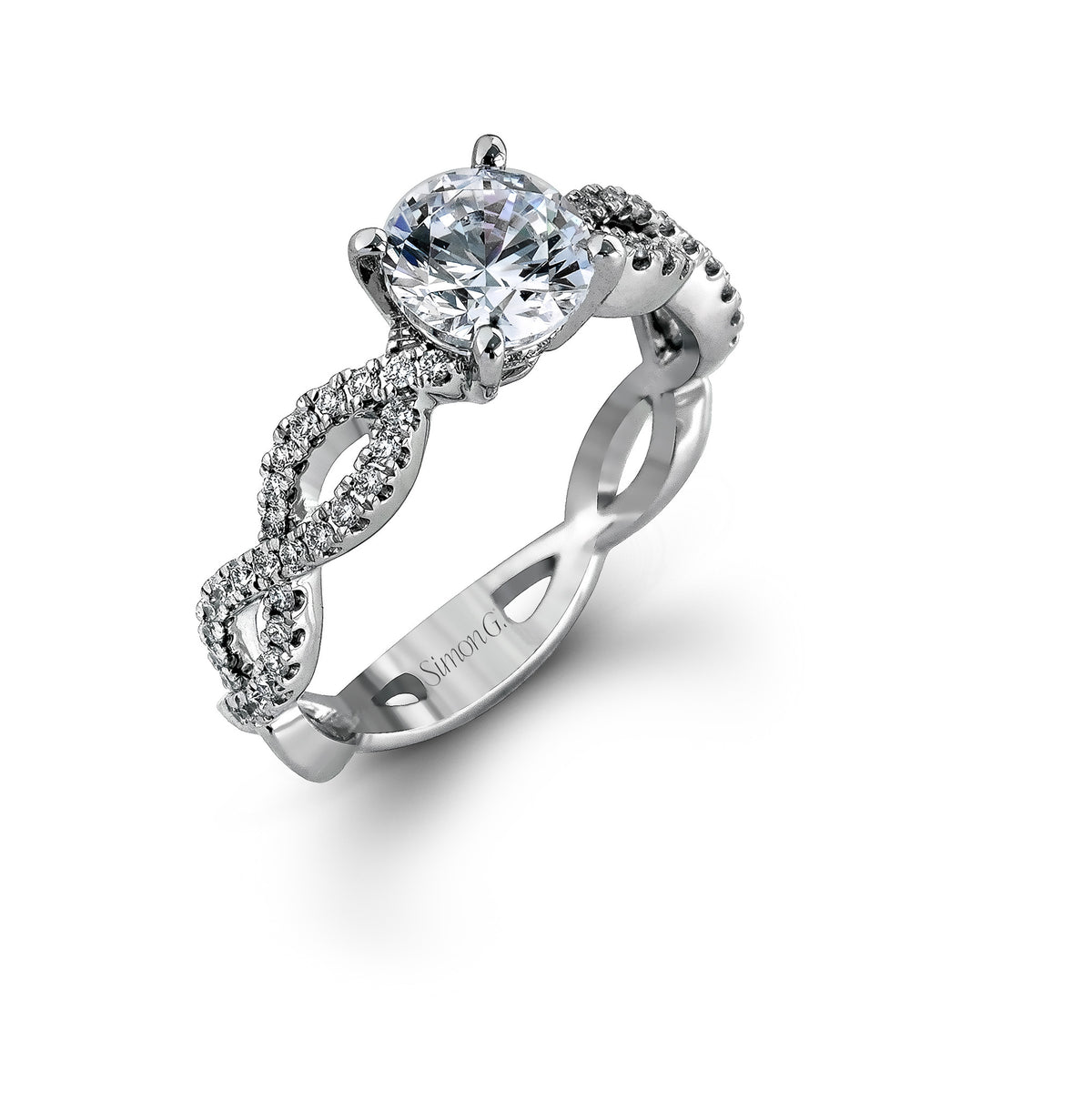 Simon G MR1596 - .65 ctw of striking round cut white diamonds.