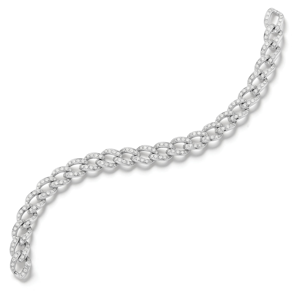 Diamond Woven Link Bracelet -18K white gold weighing 24.14 grams -288 round diamonds totaling 3.53 carats