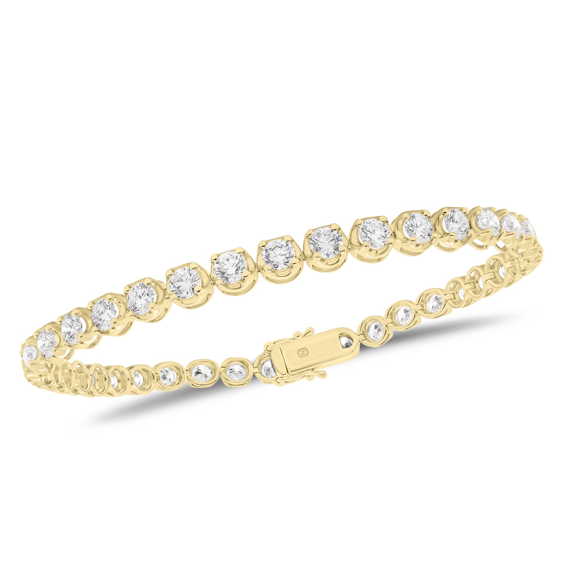 Diamond Large Tennis Bracelet -18K white gold weighing 10.40 grams -37 round prong-set diamonds totaling 6.28 carats
