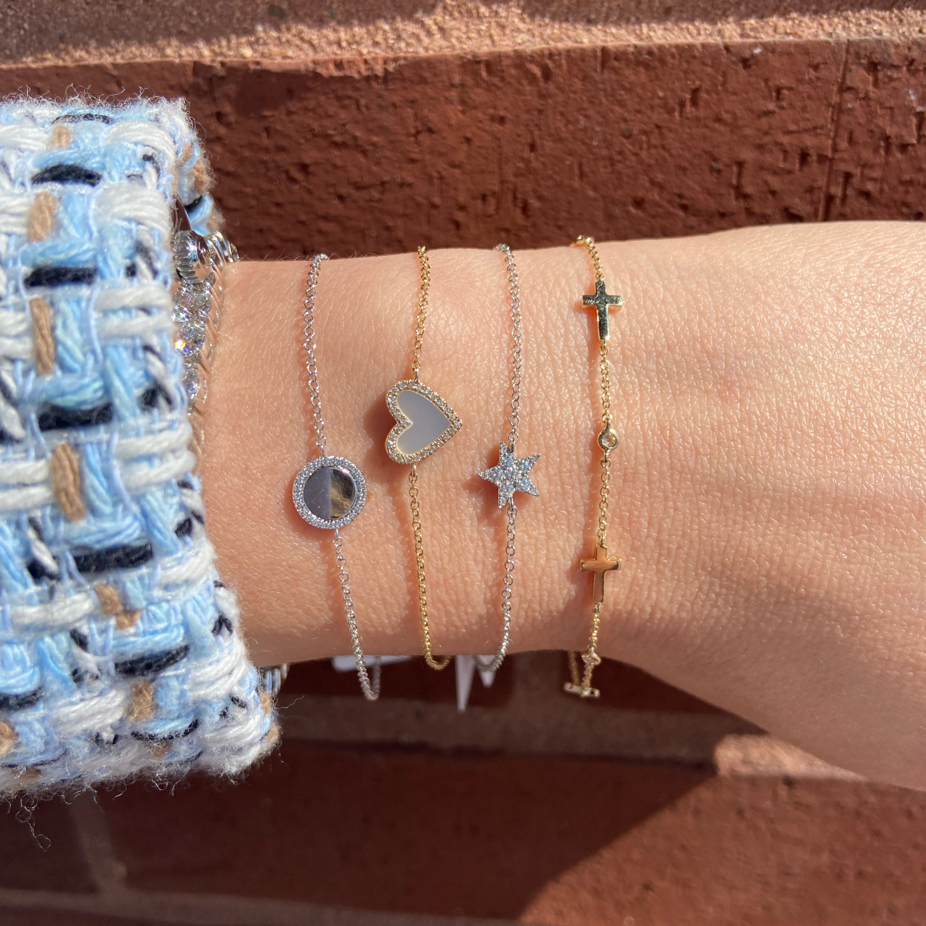 Aasha Beads in Rounded Brass Frame Slim Cuff Bracelet | Anju Jewelry