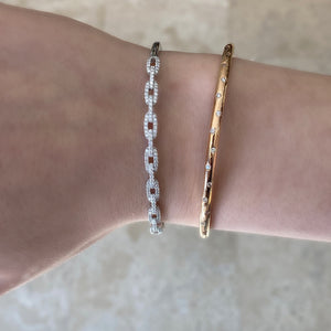 Diamond Tri-Link Cuff Bracelet - Nuha Jewelers