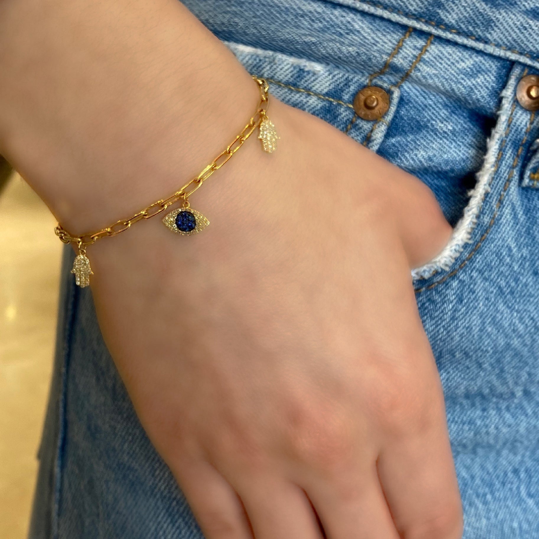 Evil Eye Gold Filled Beaded Bracelet – Bonnie Jennifer