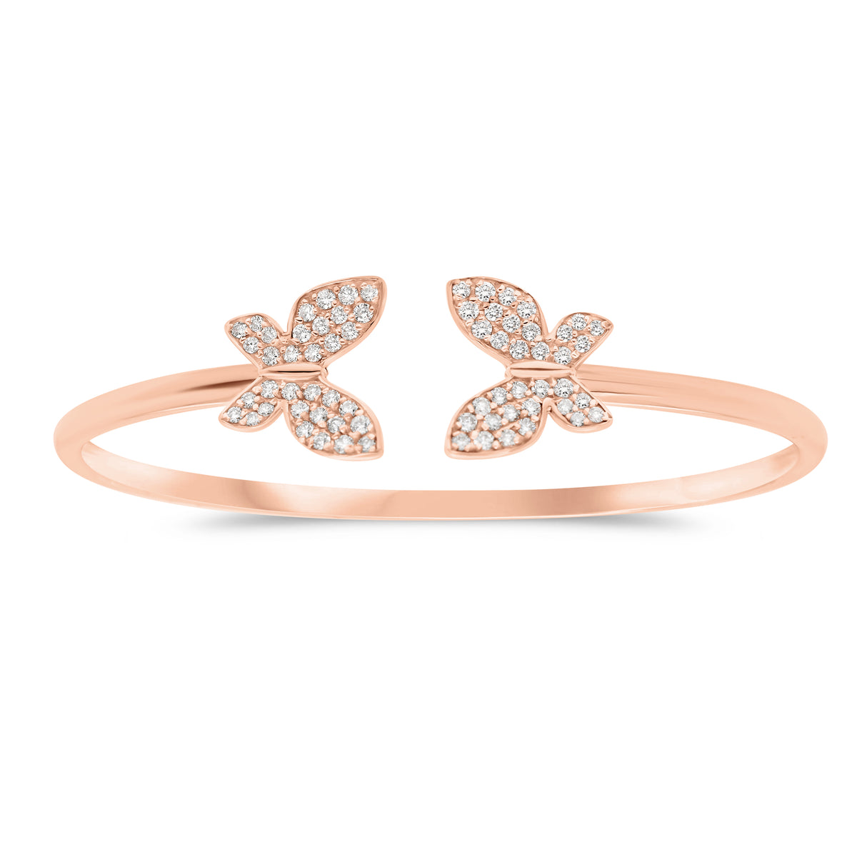 Butterfly Pave Set Diamond Cuff - 14K gold weighing 7.29 grams  - 68 round, pave diamonds weighing 0.62 carats