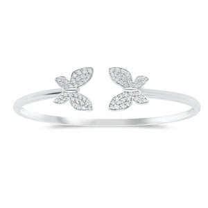 Butterfly Pave Set Diamond Cuff - 14K gold weighing 7.29 grams  - 68 round, pave diamonds weighing 0.62 carats