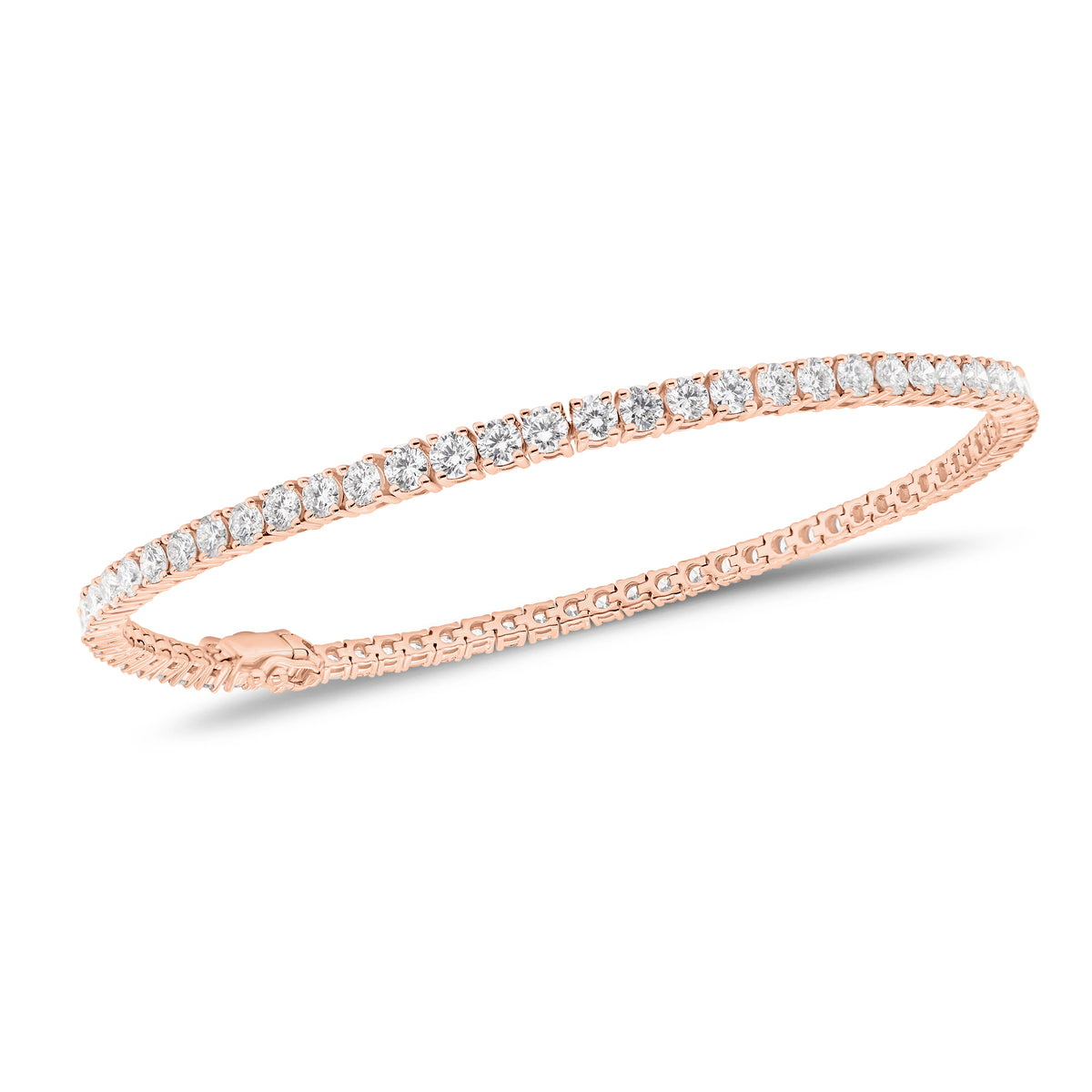 3.50 ct Diamond Tennis Bracelet - 18K gold weighing 7.74 grams  - 71 round diamonds weighing 3.50 carats