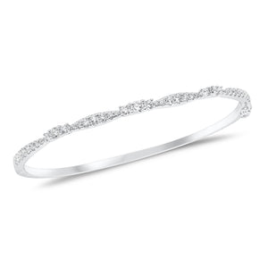 Diamond Elegance Bangle - 18K white gold weighing 10.79 grams   - 41 round diamonds weighing 0.95 carats