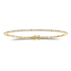 Structured Diamond Tennis Bracelet - 14K gold weighing 6.11 grams  - 100 round diamonds weighing 1.84 carats