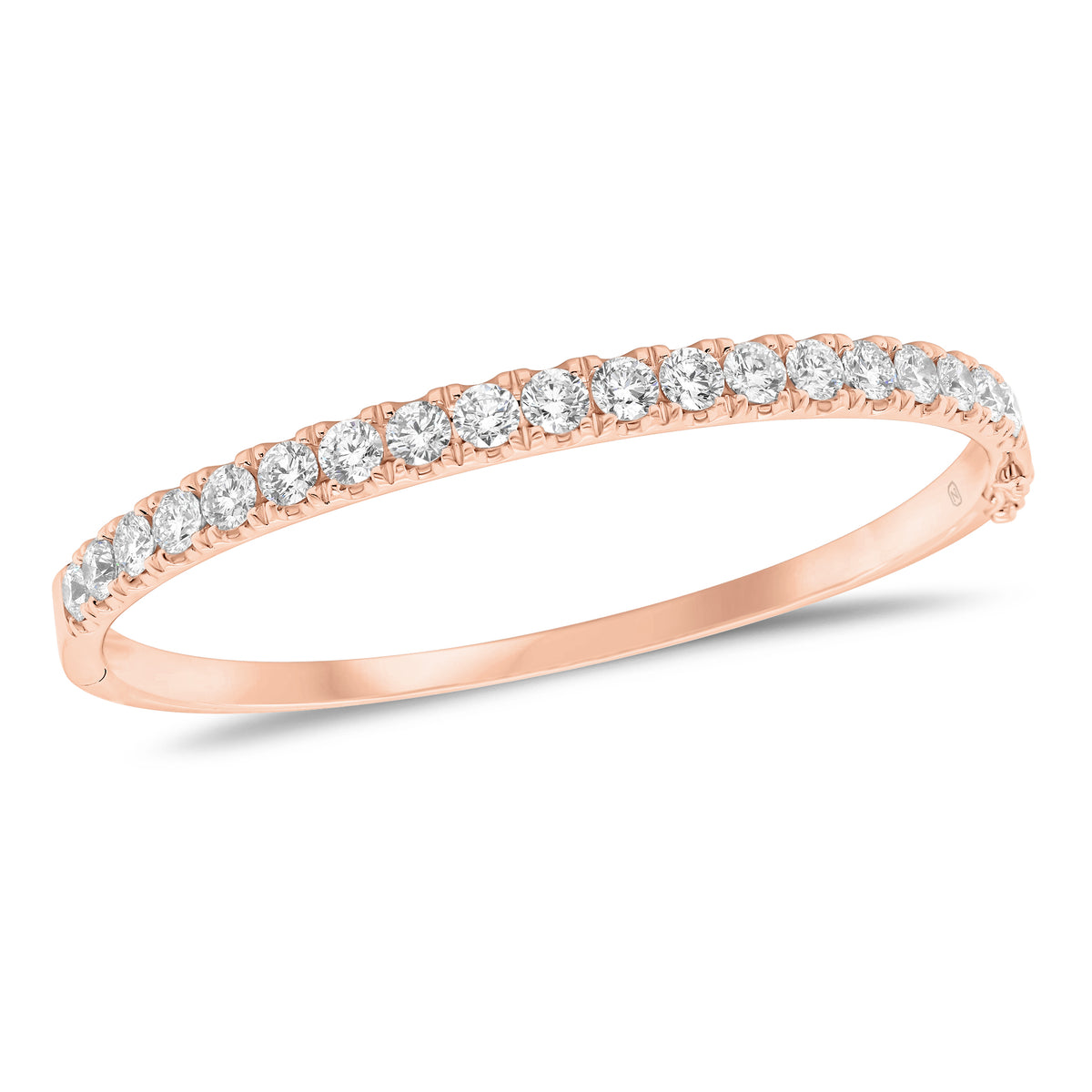 3.63 ct Diamond Bangle-- 18K gold weighing 21.66 grams  - 19 round diamonds weighing 3.63 carats