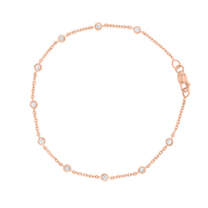 Diamonds by the Yard 10-Stone Bracelet - 18K rose gold weighing 2.11 grams - 10 round diamonds totaling 0.28 carats