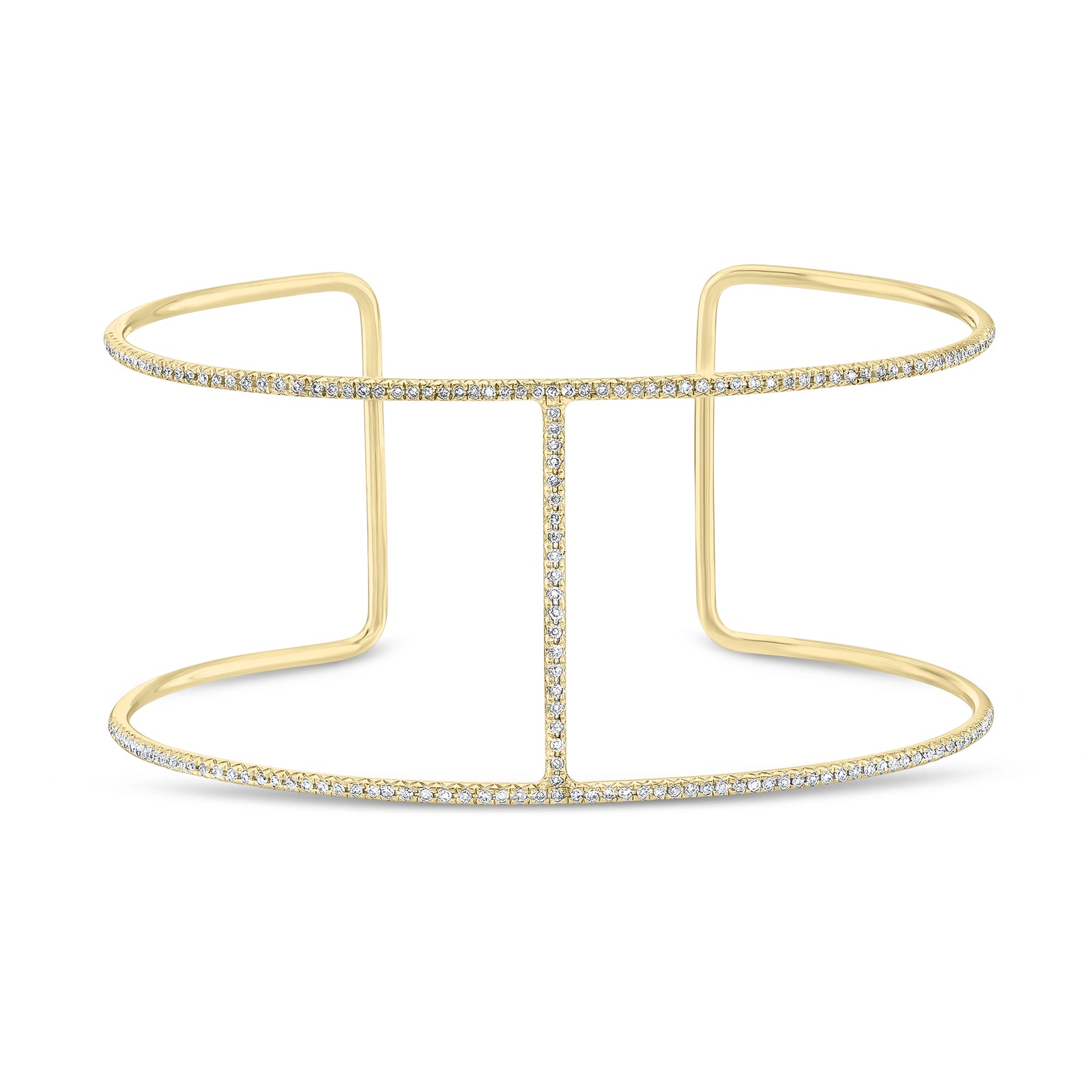 Diamond Bar Cuff Bracelet 14K weighting 7.21GR 163RD-.52CT