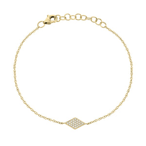 Diamond Shape Fashion Bracelet - 14K yellow gold weighing 1.10 grams - 0.06 cts round diamonds