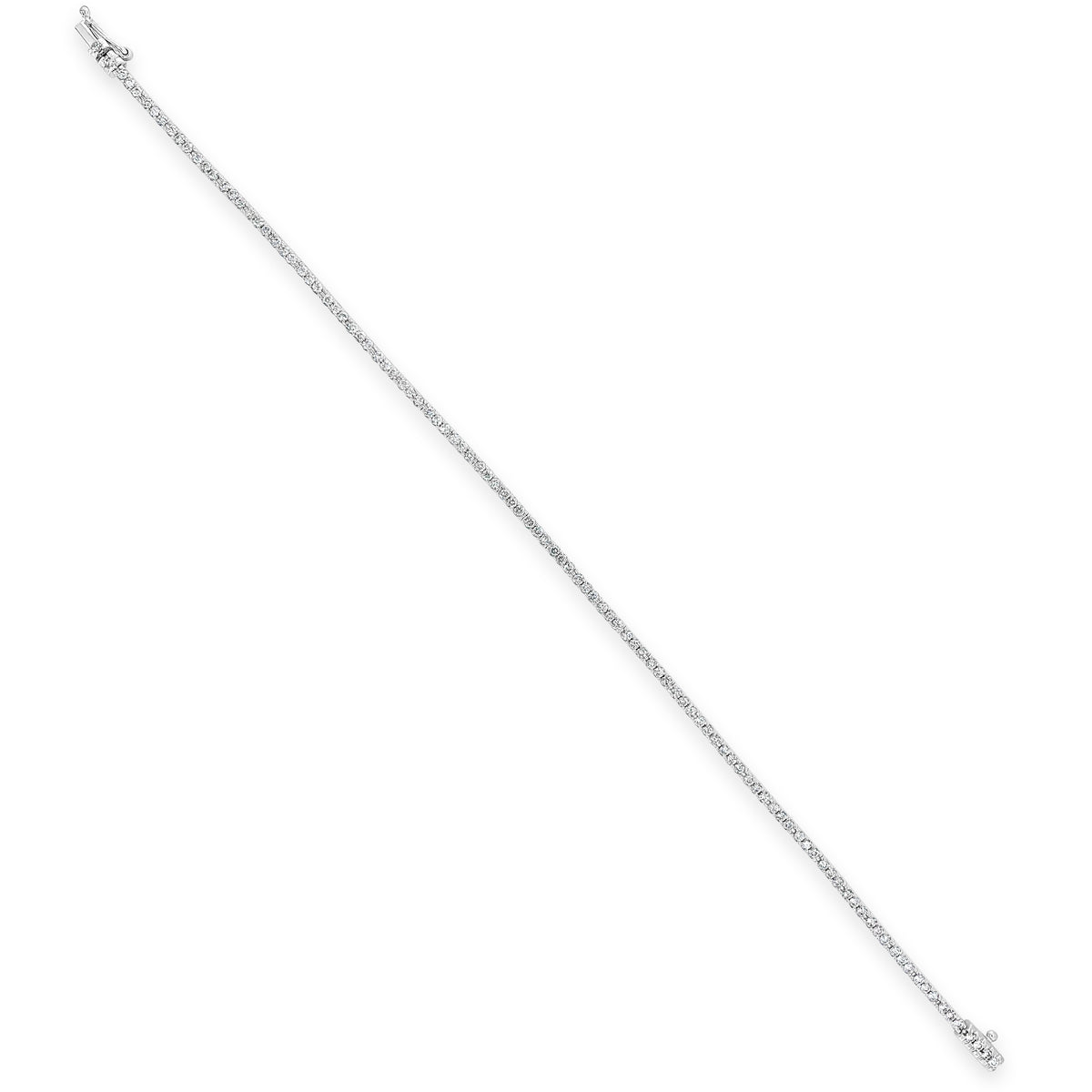 Diamond Slim Tennis Bracelet   - 14K gold weighing 3.79 grams  - 108 round diamonds totaling 1.01 carats