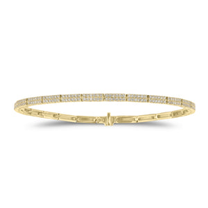 Diamond Structured Tennis Bracelet - 14K gold weighing 7.27 grams  - 300 round diamonds weighing 1.52 carats
