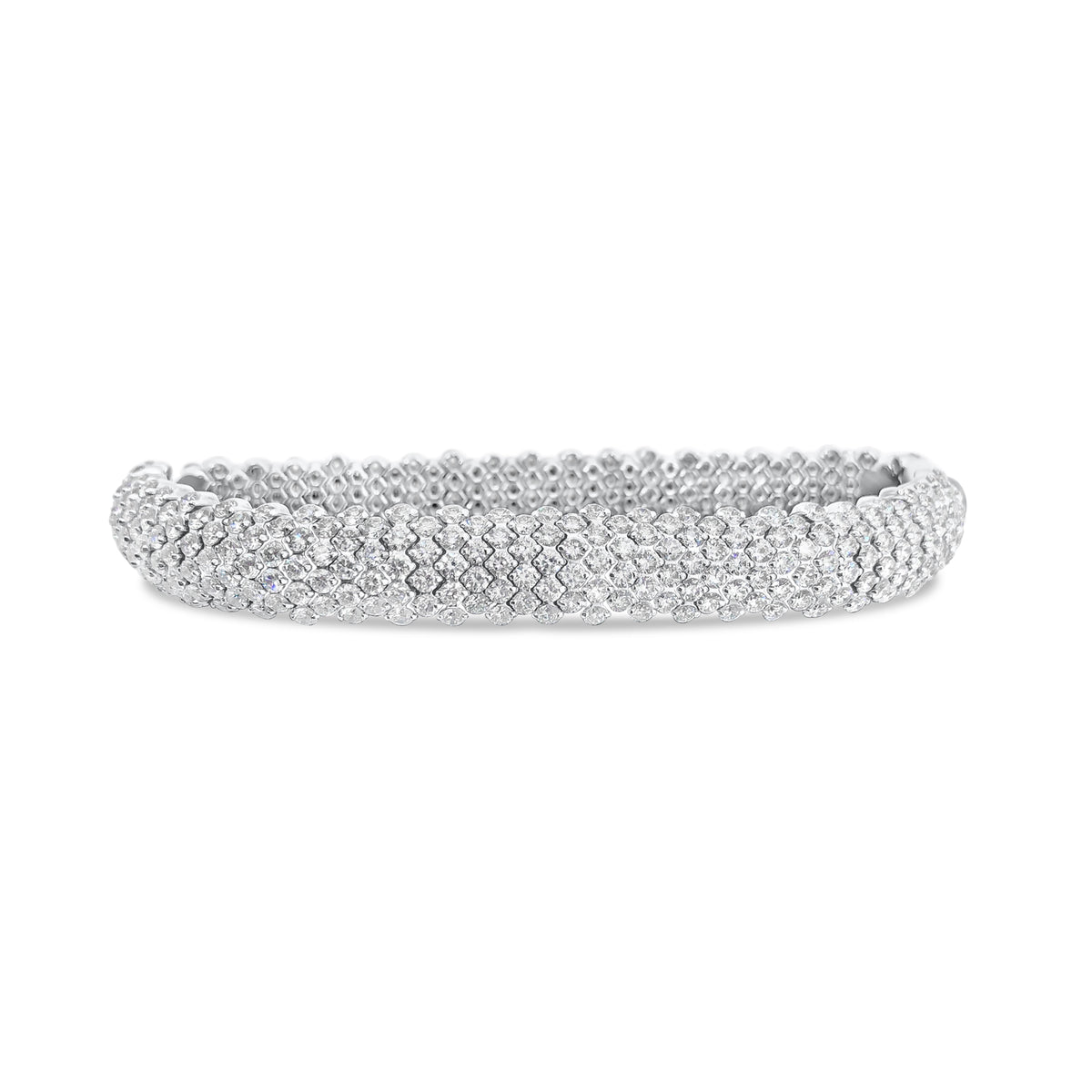 Diamond Multi Row Stretch Bracelet  -18K weighting 35GR  -10.51 total carat weight.