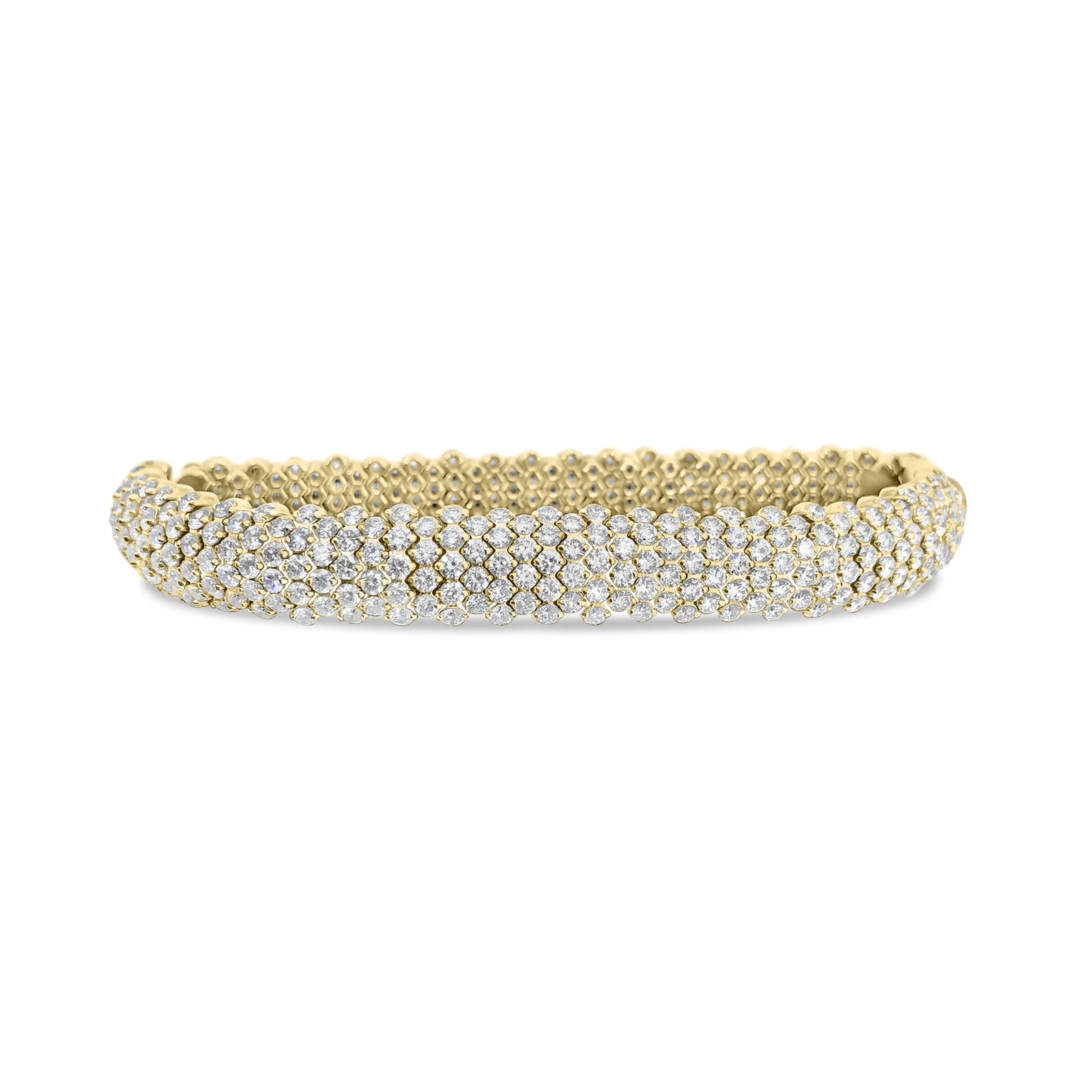 Diamond Multi Row Stretch Bracelet  -18K weighting 35GR  -10.51 total carat weight.