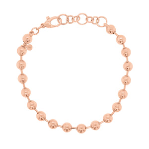 Gold Ball Chain Bracelet - 14K rose gold weighing 9.40 grams - 7” chain length - 5mm beads