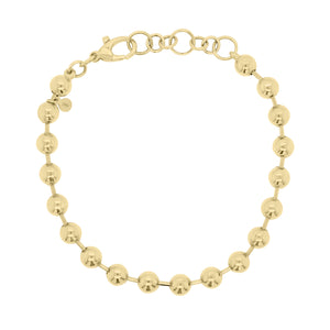 Gold Ball Chain Bracelet - 14K yellow gold weighing 9.40 grams  - 7” chain length  - 5mm beads