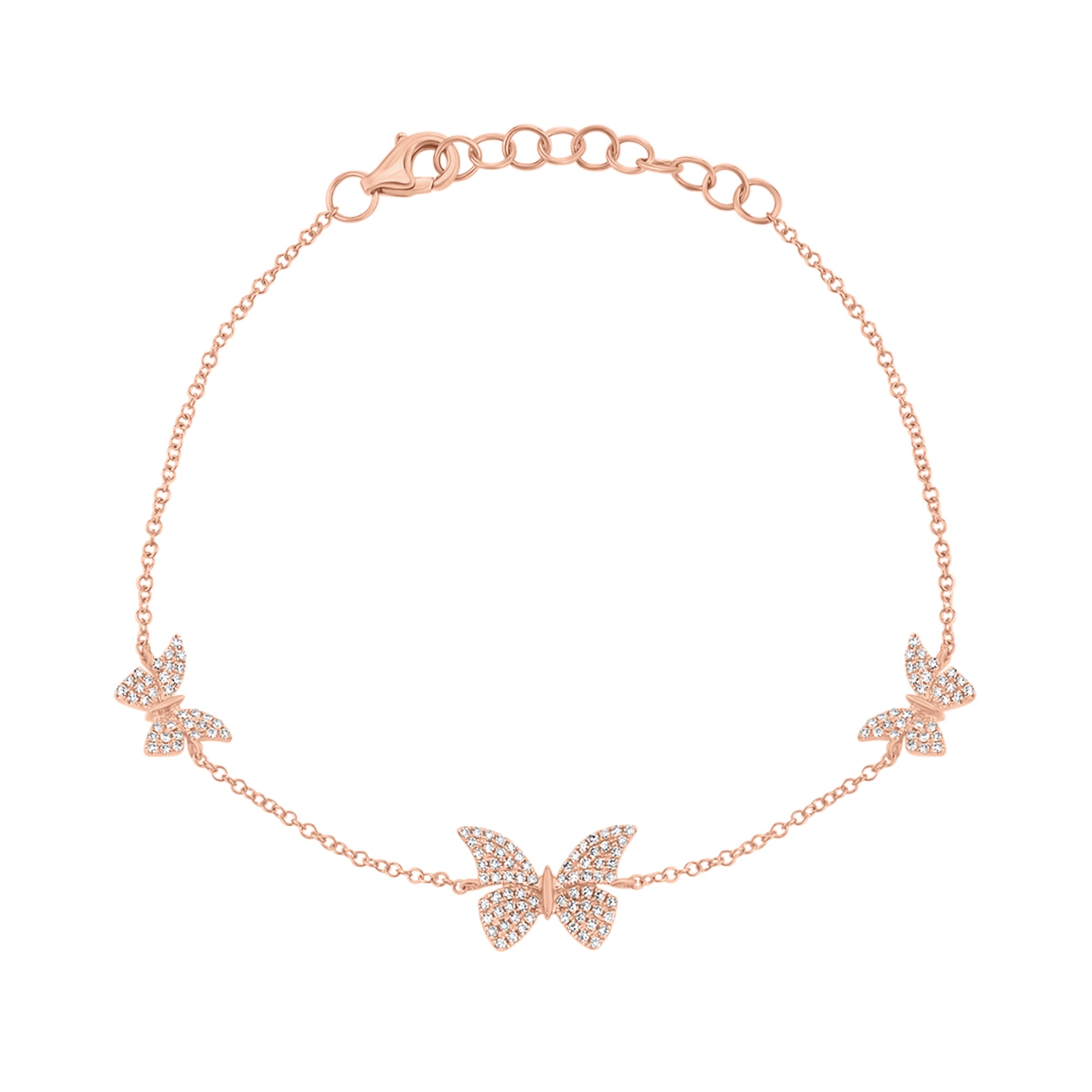 Diamond Butterflies Fashion Bracelet - 14K gold - 0.30 cts round diamonds