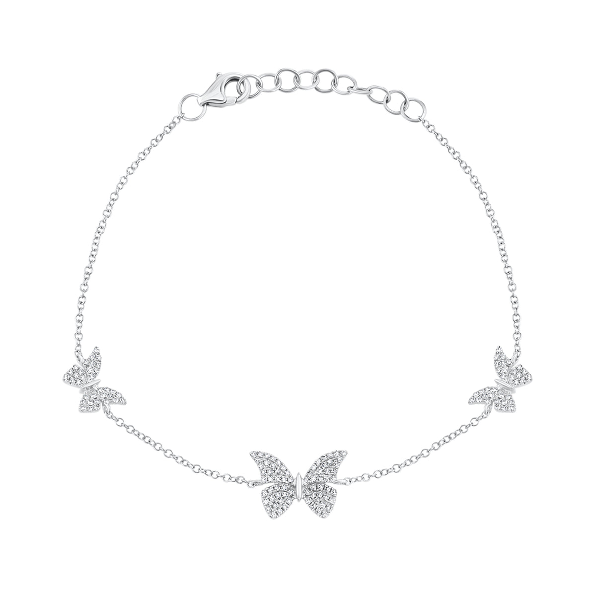 Diamond Butterflies Fashion Bracelet - 14K gold - 0.30 cts round diamonds