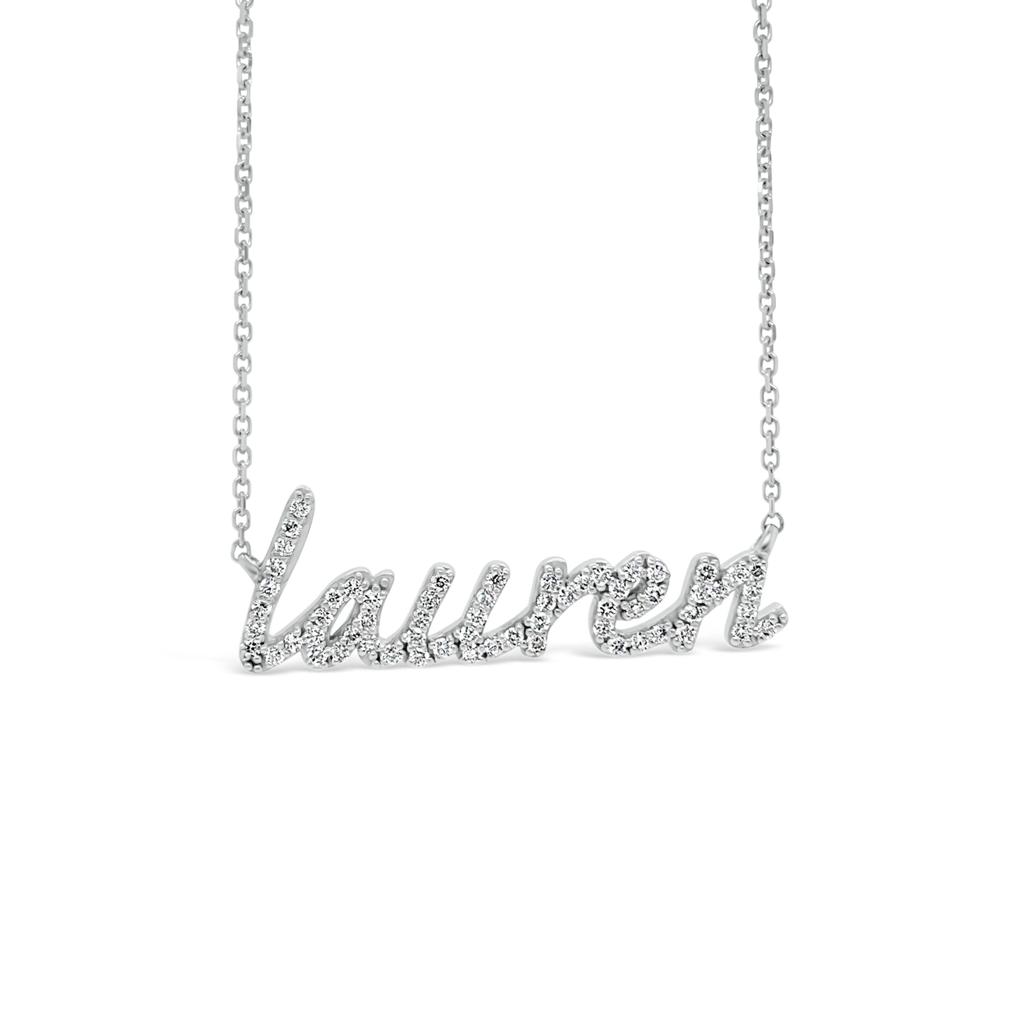 Diamond Nameplate Necklace  -0.34 total carat weight  -Names over 6 letters will need be to be priced accordingly. Please message us first!