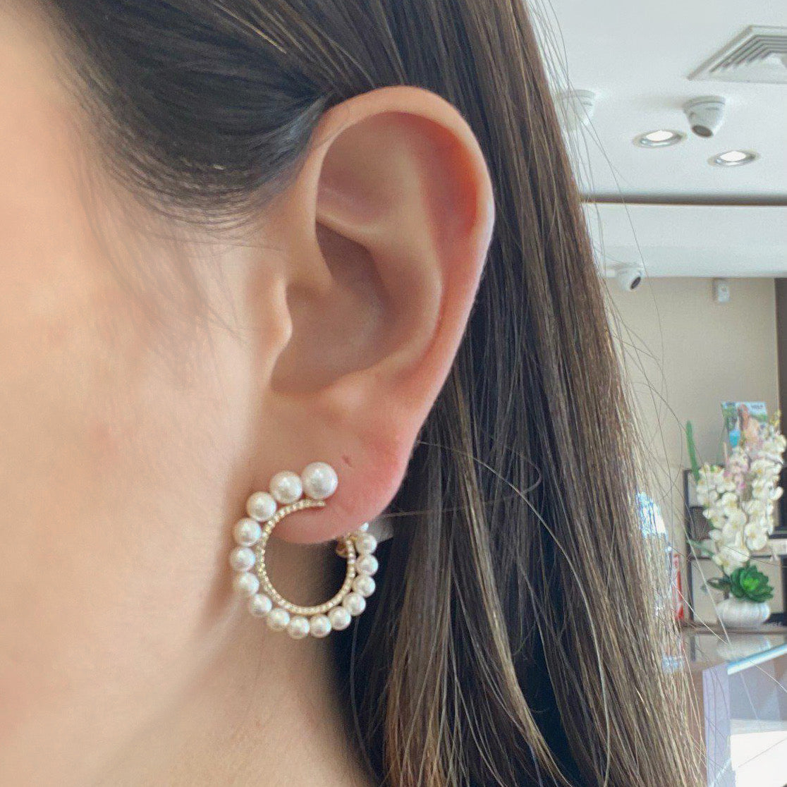 Zara Pearl Ear Cuff Hoop Earring