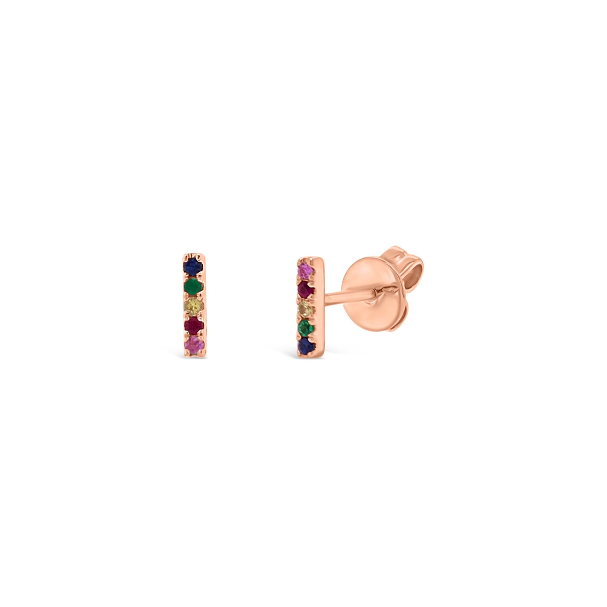 Rainbow Bar Earrings - 0.07 total carat weight. Available in yellow, white, and rose gold.