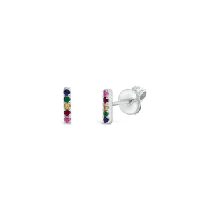 Rainbow Bar Earrings - 0.07 total carat weight. Available in yellow, white, and rose gold.
