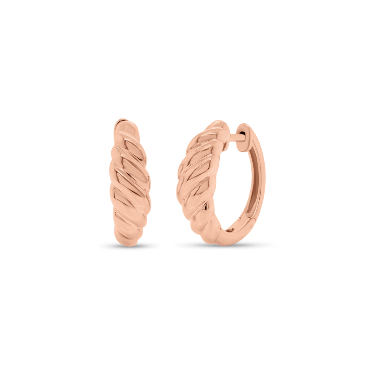 Gold Cable Huggie Earrings - 14K gold weighing 3.05 grams