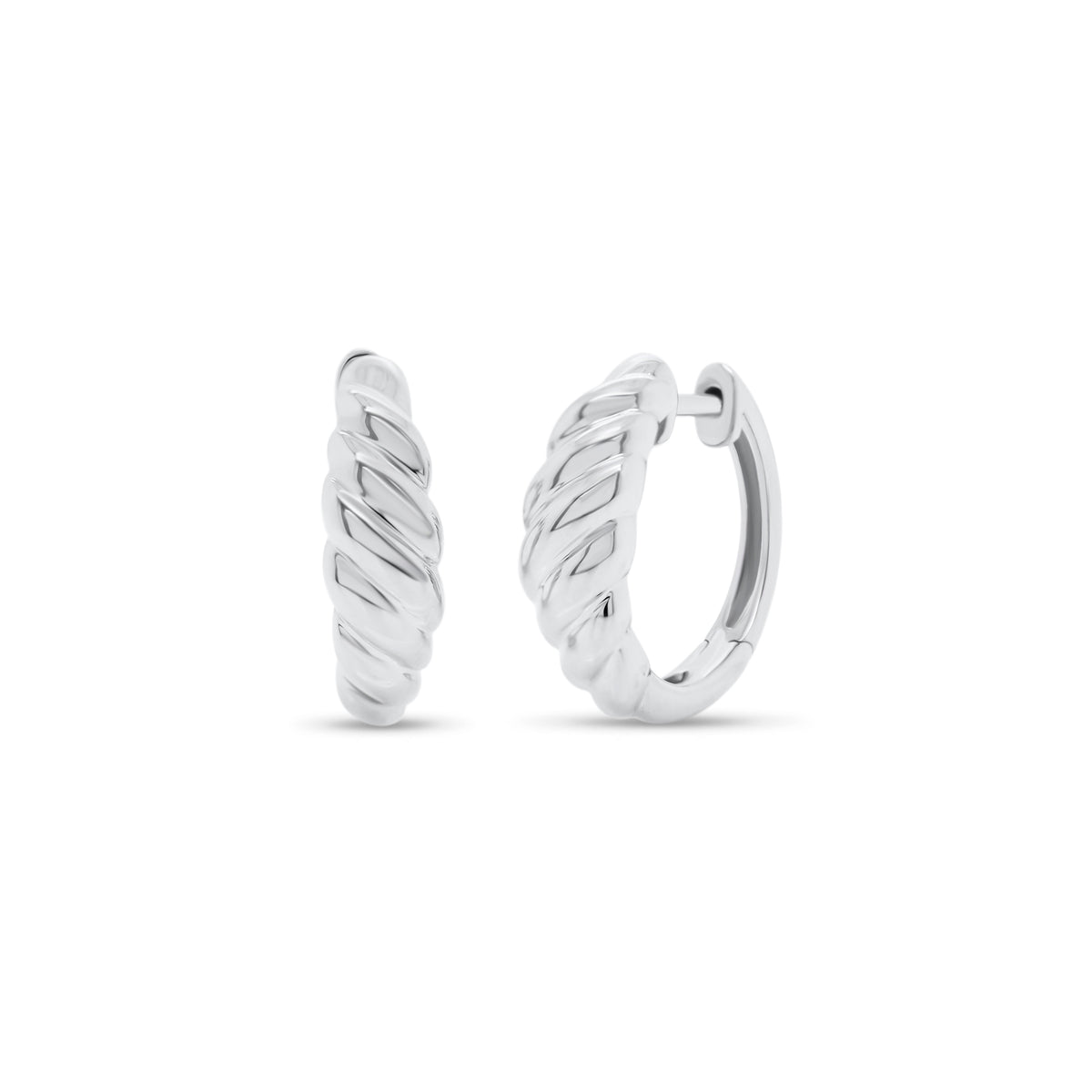 Gold Cable Huggie Earrings - 14K gold weighing 3.05 grams