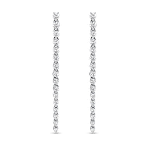 Diamond Drip Earrings - 18K white gold weighing 4.07 grams - 4 round diamonds totaling 0.33 carats - 28 round diamonds totaling 1.27 carats