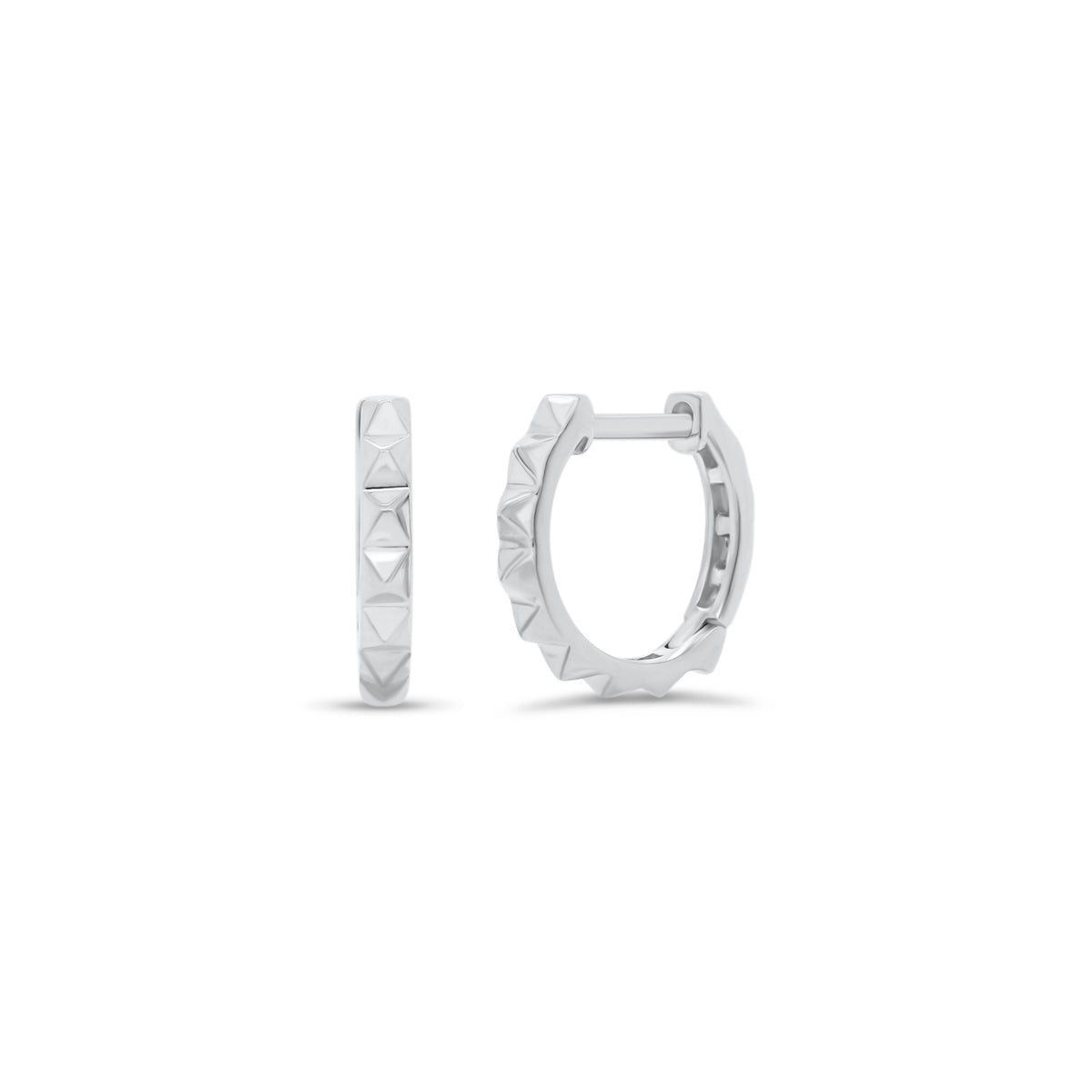 Gold Spike Huggie Earrings - 14K gold weighing 1.32 grams